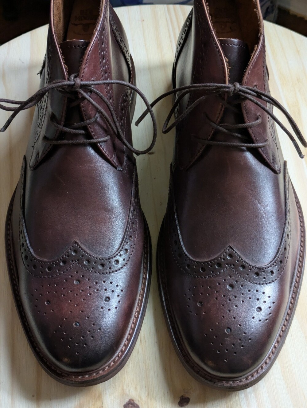 Blake Mckay Wingtip Brogue Chukkas Size 10 Men's Dark Brown Leather NEVER WORN - Picture 11 of 11